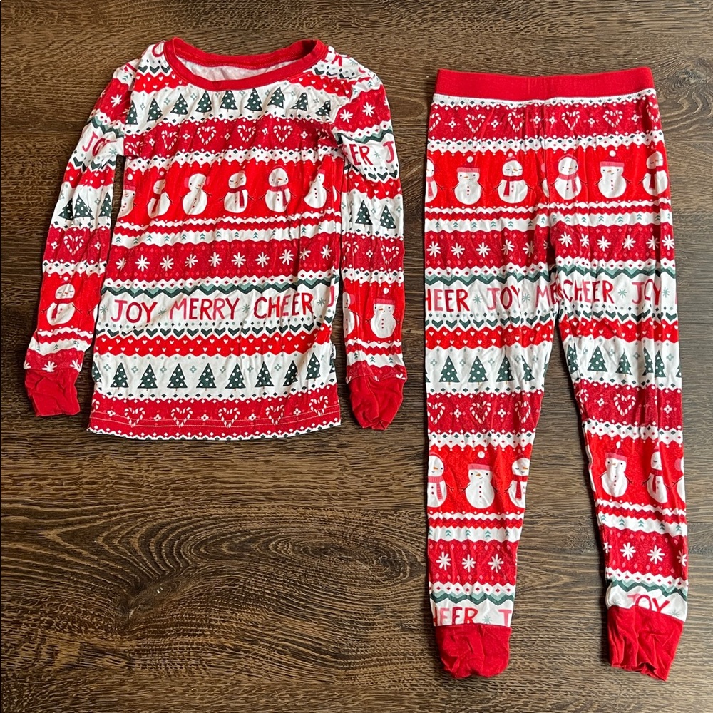 Little Sleepies Pajama Set Two-Piece Christmas Festive Fair Isle Pattern size 3t